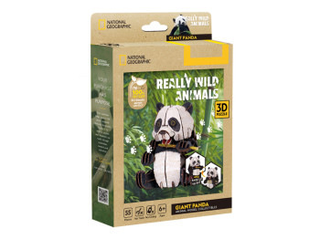 3D пазл конструктор Giant Panda National Geographic, 16 см, об'ємна модель, Cubic Fun