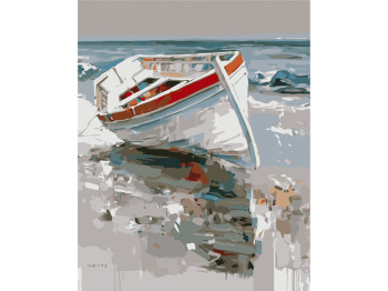 Набор для росписи по номерам Белая лодка 40х50 см. Strateg VA-0993