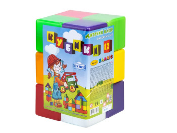 Кубики кольорові в сітці 12 шт, BAMSIC