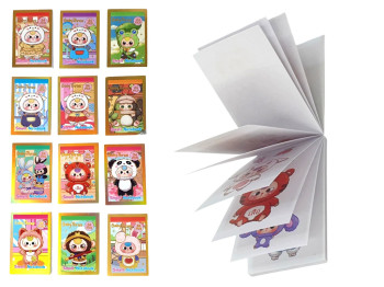 Блокнот-наклейки Baby Three, 4×6 см, 24 листа, в виде книги, микс видов (цена за 1шт)