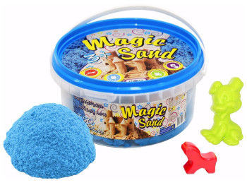 Кинетический песок Magic Sand голубой, 350 г, для лепки, Strateg