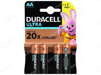 Батарейка алкалиновая Duracell Ultra Power, 1.5V, AA, LR6 MX1500 (цена за блистер 4шт)