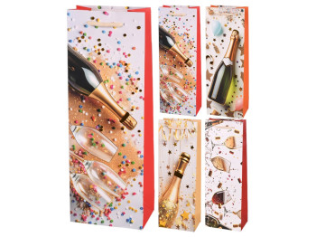 Пакет подарочный бумажный под бутылку "Party" 13х8.5х36см, R34514