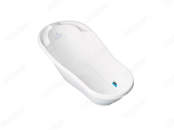 Ванночка Зайчики со сливом и термометром белая 92 см. Tega Baby KR-011-103