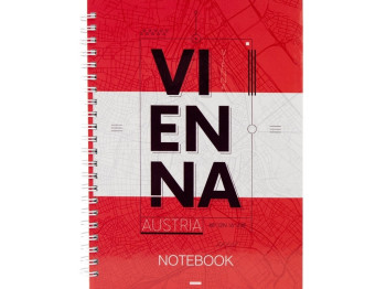 Блокнот на спирали твердый переплет Vienna А5. 96 листов. Axent 8032-07-A