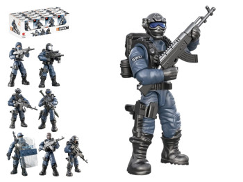 Конструктор Боец спецподразделения SWAT, фигурка для сборки, 6+, микс видов (цена за 1шт)