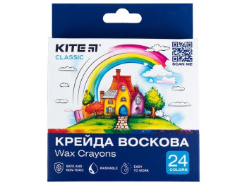 Мел восковый Classic 24 цвета. Kite K-1070