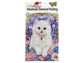 Алмазная мозаика Голубой котик, 15×25,7 см, частичная выкладка