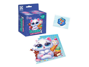 Гра розвиваюча пазли та сквіш-сюрприз Білий котик, Vladi Toys VT8030-03