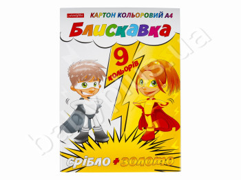 Цветной картон молния 9 листов А4, 7 цветов+ золото и серебро ТМ Family Line (Повреждена упаковка)