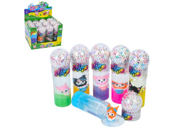 Слайм двухцветный с фигуркой, 6 цветов (цена за 1шт) 