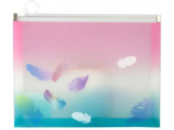 Папка на молнии Colourful Feather zip-lock А5+ Axent 1462-91-A