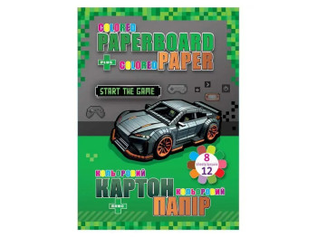Набор для творчества картон и цветная бумага Kids Supercar 13296, 8+, 12 л., 70 г