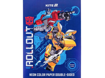 Папір кольоровий неоновий двосторонній Kite Transformers, A4, 10 аркушів, 80 г/м², Kite