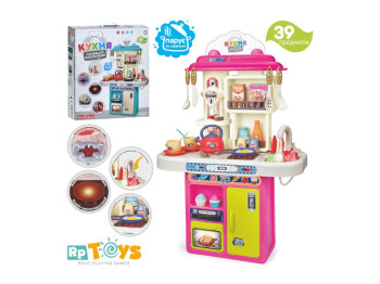 Кухня игровая со светом и звуком 16914B, 63 см, с мойкой и паром, Limo Toy