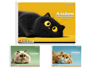 Альбом для рисования спираль PB-SC-020-8052, A4, 20 листов, 3 вида (цена за 1шт), Школярик