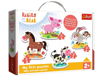 Пазл 4 в 1 Trefl Baby Classic На ферме, 2, 3, 4, 5 элементов