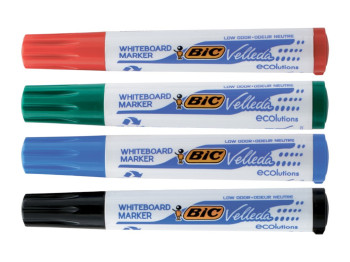 Маркер для сухостираемых досок BIC Velleda Ecolutions, спиртовой, 4 цвета