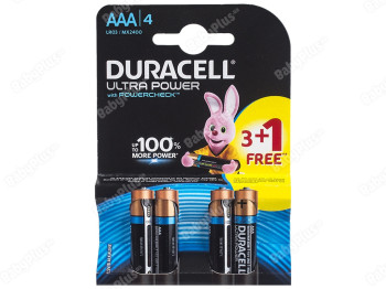 Батарейка алкалиновая Duracell Ultra Power, 1.5V, AAA, LR03 MX2400 (цена за блистер 4шт)