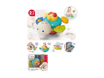 Игрушка 2в1 для купания, черепаха, сенсорная игра, текстурные детали, трещотка, прорезыватель, присо