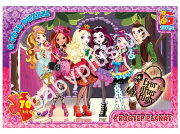 Пазлы картонные, 70 эл, формат А4 Ever After High (Высшая школа)