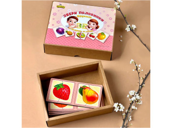 Пазл Половинки, Фрукти 23х10х5 см, Ubumblebees