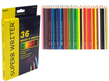 Набір кольорових олівців 36 кольорів в картонній коробці Superb Writer. Marco 4100-36