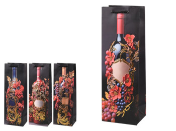Пакет подарунковий паперовий під пляшку Vineyard 12х9х36см, R99728