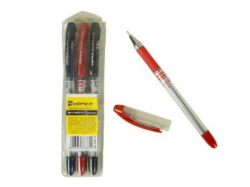 Ручка масляна Max Writer. Hiper HO-335-3. Довжина листа 2 500м. 3 кольору. (Ціна за 1 упак.)