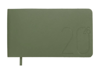 Еженедельник датированный Morandi Style 2026, 153×87 мм, 128 страниц, зеленый, Buromax