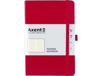 Записная книжка Axent Partner А5, клетка, 96 листов, красная обложка, Axent