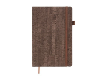Блокнот деловой WOOD A5, 96 л., клетка, обложка искусственная кожа, бежевый