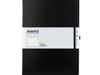 Книга записная в клетку Partner Grand черная 210х295 мм. 100 листов. Axent 8203-01-A