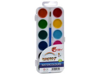 Краски акварельные с кисточкой 12 цветов