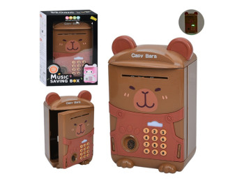 Детская копилка-сейф Capy Bara MK 5700, кодовый замок, отпечаток пальца, затягивает купюры