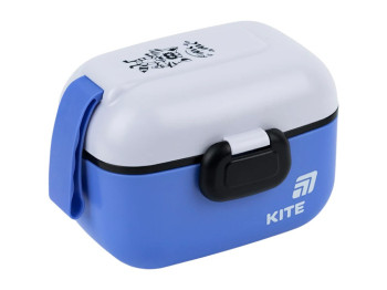Ланчбокс Kite K25-1185-2, 450 мл, з мініконтейнером і ложкою, синій, Kite