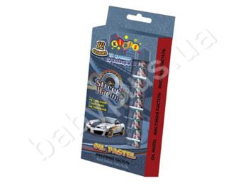 Пастель масляная 12 цветов, STREET RACING, KIDIS 7653