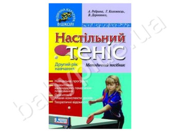 Методичний посібник Фізична культура в школі, Тенис настільний, Другий рік навчання, Літера