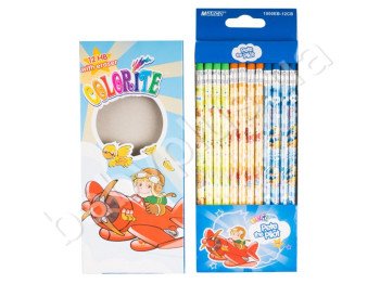 Простой карандаш (цена за упаковку 12 шт.) в картонной коробке