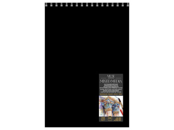 Блок для смешанных техник рисования на пружине А4 PB-SC-025-344, 25 л., 310 г/м2, Школярик