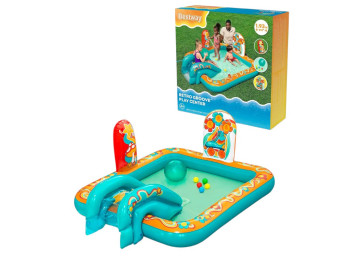 Центр игровой Bestway, горка, 1 пляжный мяч и 5 игровых мячей, от 2 лет