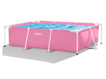 Бассейн каркасный прямоугольный розовый. Intex 28266