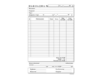 Накладна, офс, А5, 1+0, 100 арк., Белый тигр bt.00000232