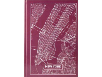 Книга записная в клетку розово-коричневая А4 Maps New York. 96 листов. Axent 8422-543-A