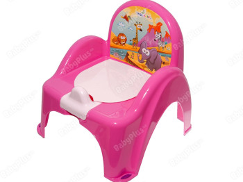 Горшок - стульчик с музыкой светло-розовый Сафари. Tega Baby PO-041-127