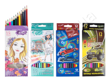 Набір кольорових олівців 12 кольорів в картонній коробці. IT'S COOL 215/12 BL