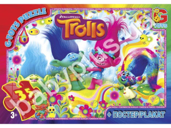 Пазли картонні 35 ел, Тролі, G-Toys