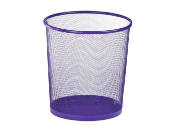 Корзина для бумаг круглая металлическая, фиолетовая, антикоррозионная металл