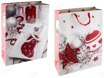 Пакет подарунковий паперовий Christmas Gift 43х16х55см