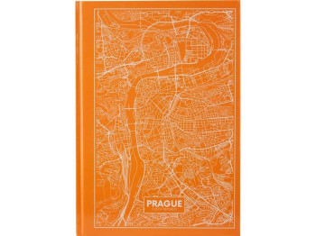 Книга записная в клетку персиковая А4 Maps Prague. 96 листов. Axent 8422-542-A